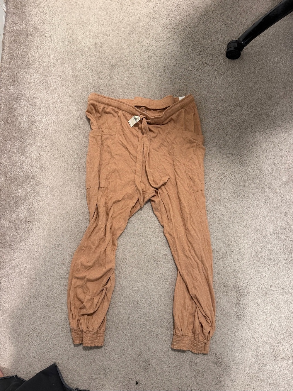 Aerie high rise lightweight Drawstring Joggers in Camel Brown